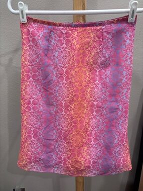Pink Multi-Color Pencil Skirt